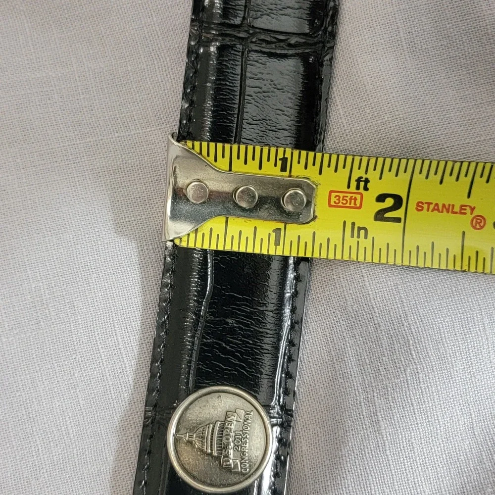 YRI RARE 2011‎ US Open Congressional Leather Black Croc Embossed  Belt Size 42